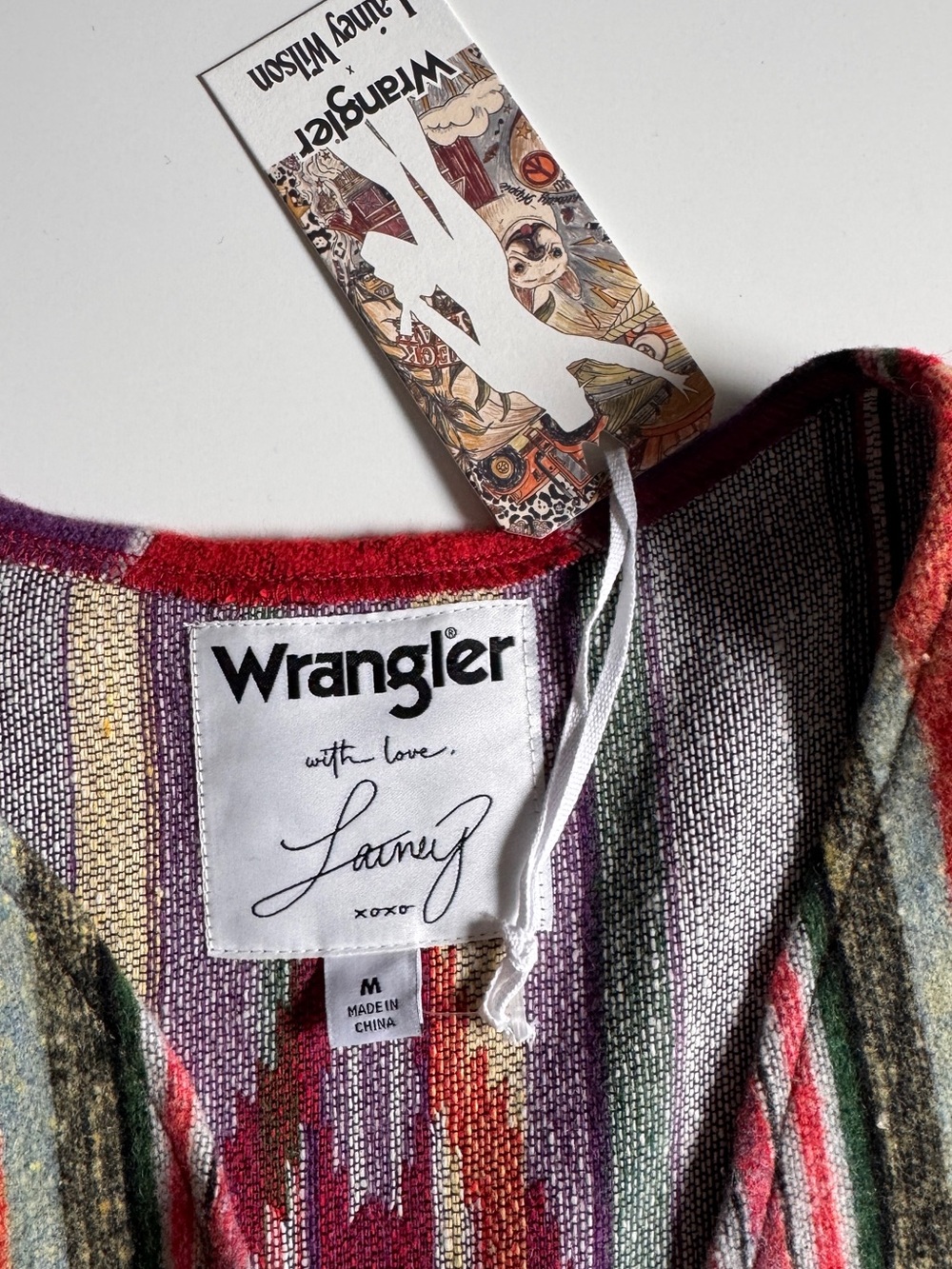 Wrangler x Lainey Wilson Multi-Stripe Button Vest - Red, Yellow, Blue, Green - Picture 3 of 5